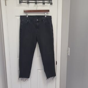 GAP Washed Black Denim Jacket with Branded Metal Button